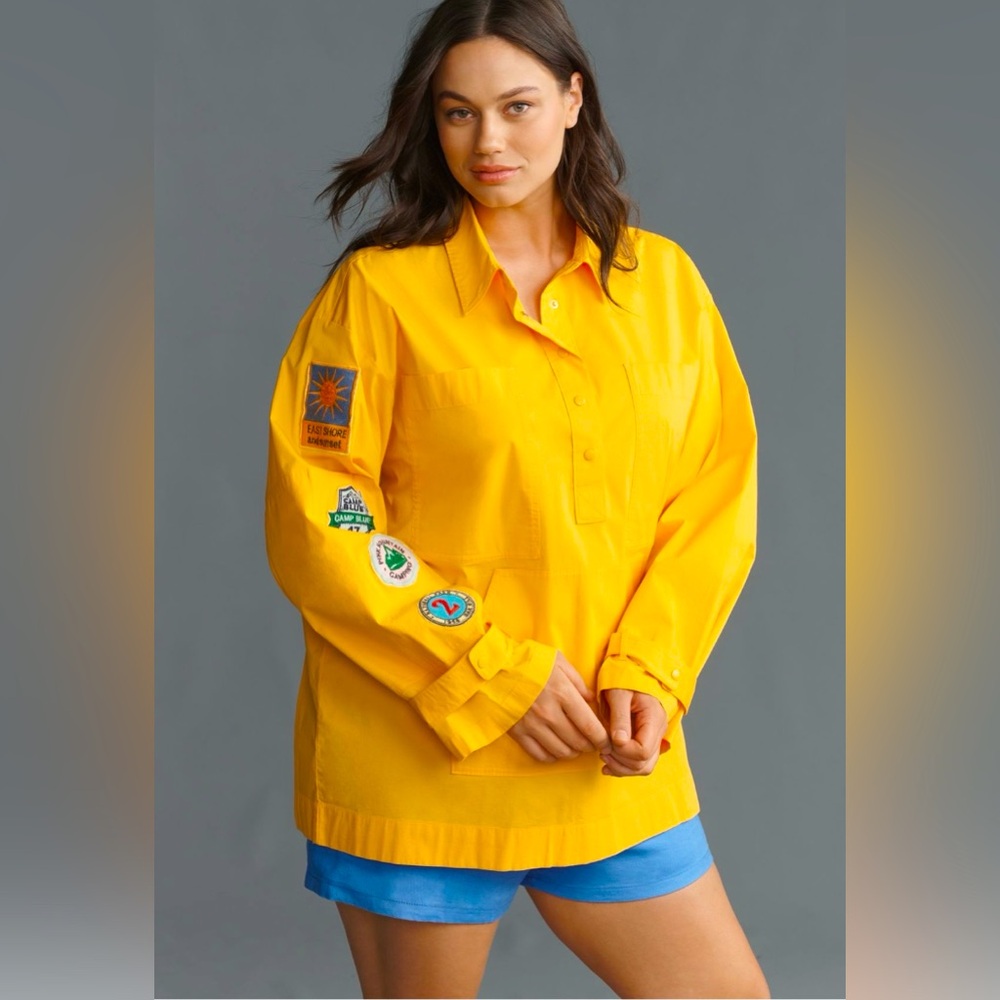 ANTHROPOLOGIE Maeve Fisherman Oversized Popover Top